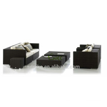 DE- (41) Conjunto de 4 lugares sofá conjunto e preços rattan conjunto de sofá ao ar livre